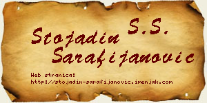 Stojadin Sarafijanović vizit kartica